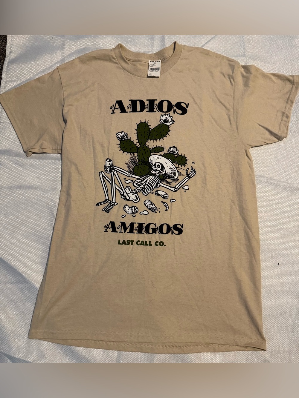 Tilly's Beige 'Adios Amigos' Graphic Tee with Green Cactus